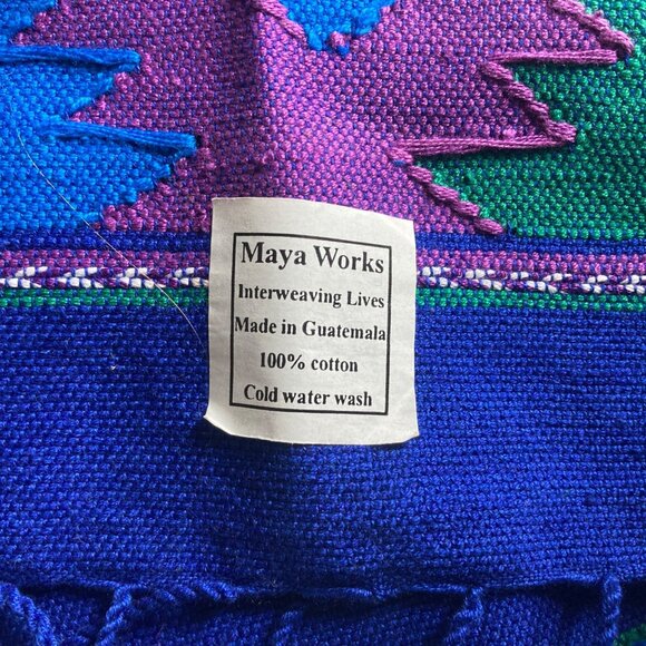 Maya Works Colorful Cotton Placemats Set of 6 Made in Guatemala Blue Purple New - Picture 4 of 5
